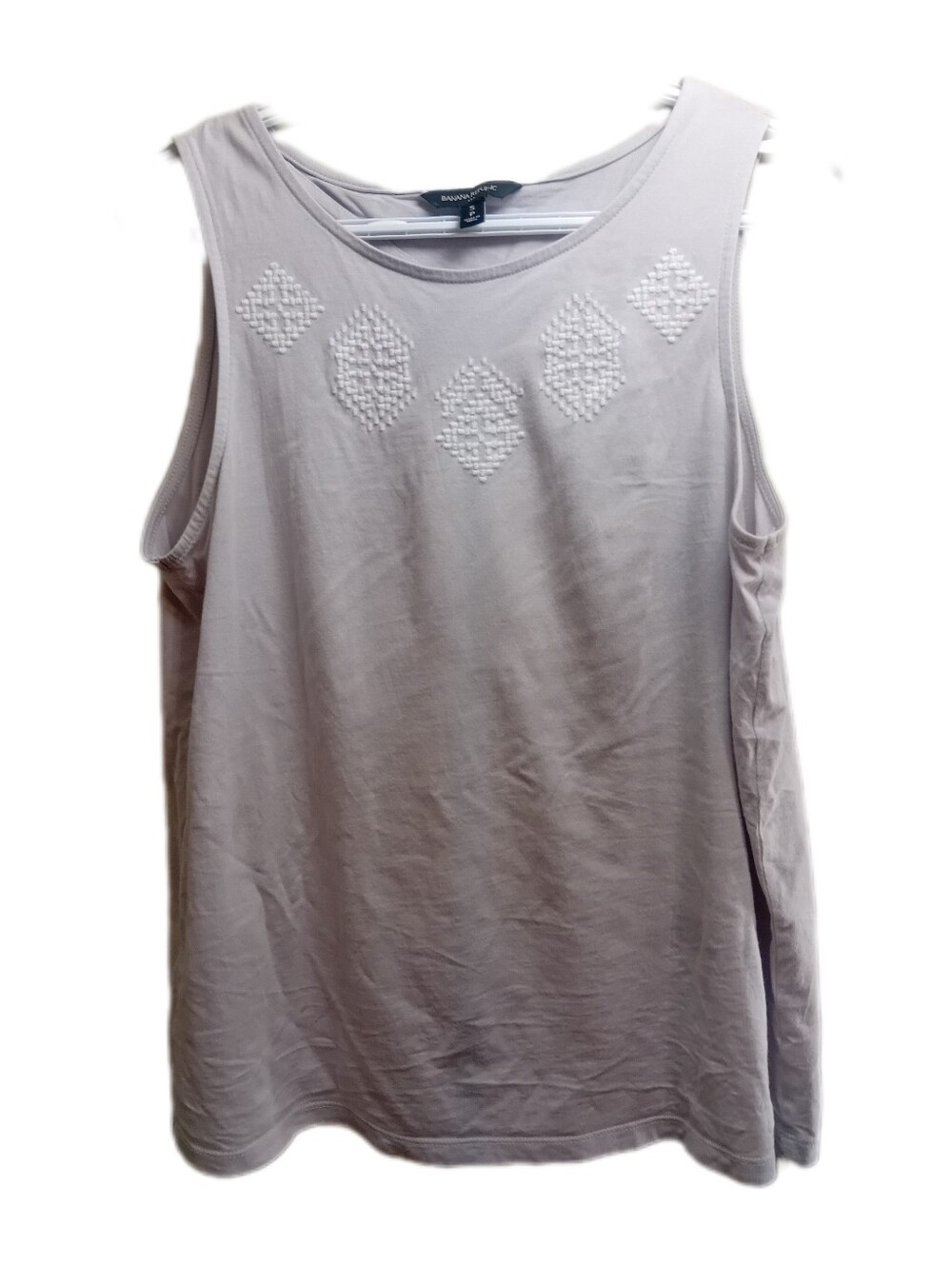 Banana Republic Light Lavender Sleeveless Embroidered Tank